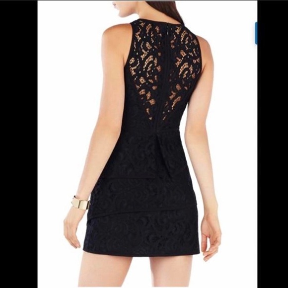 BCBG MaxAzria Hanah Layered Lace Mini Dress in Black - Picture 2 of 7